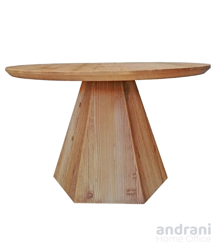 Masă de cafea rotundă cu piedestal hexagonal